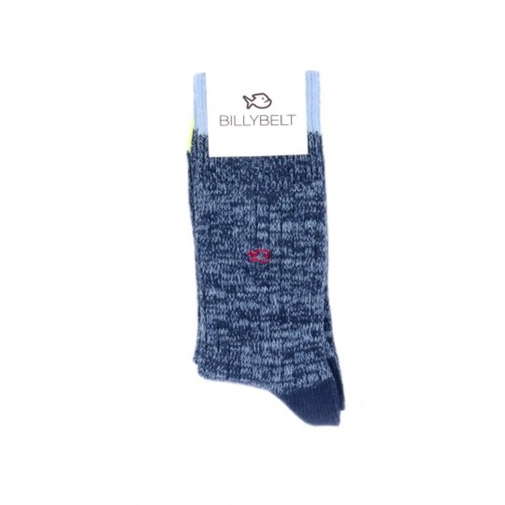The Elegant - Thick Cotton Socks - (Blue & Yellow)